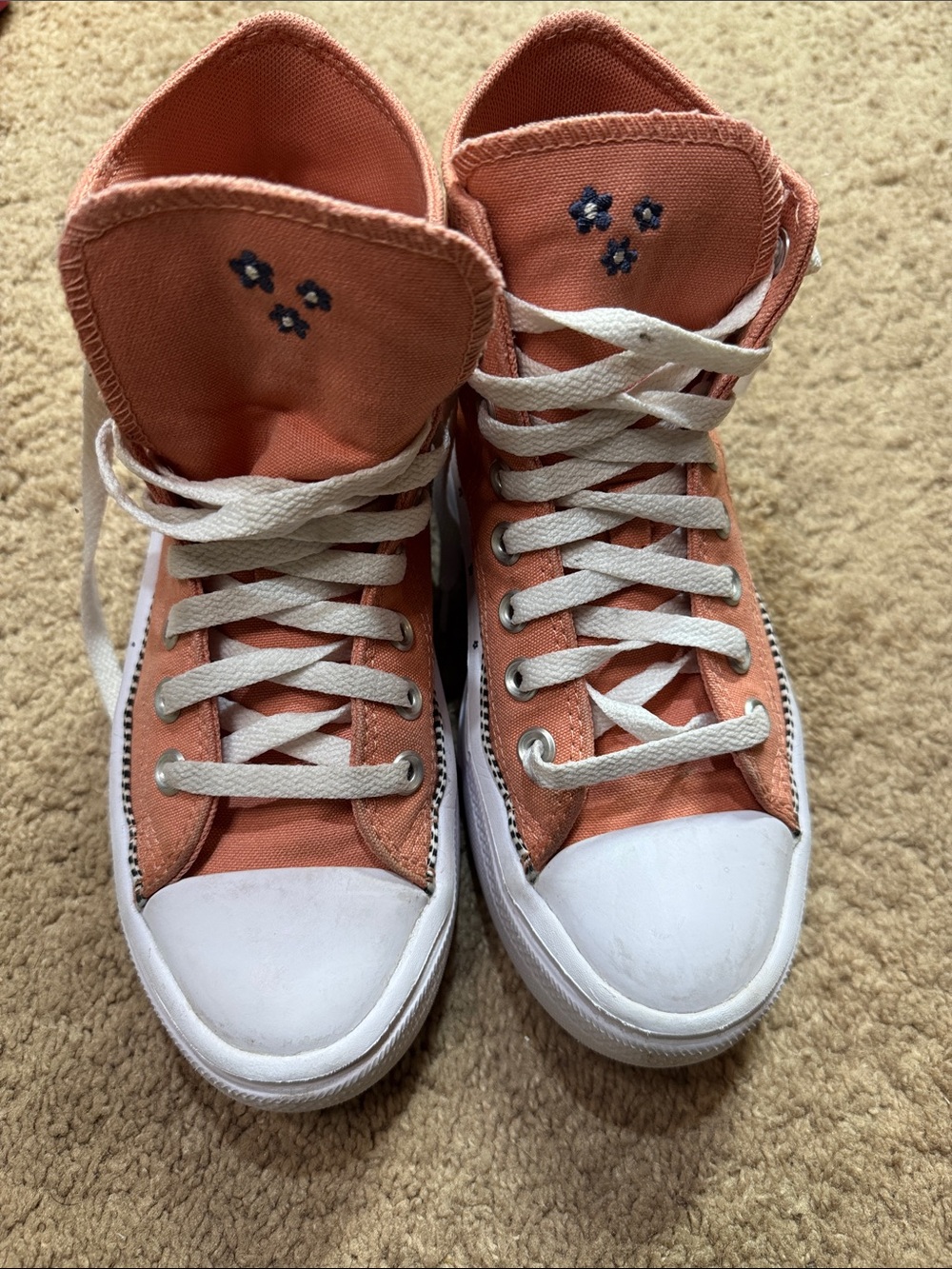 Kids High-Top Canvas Sneakers - Coral Pink